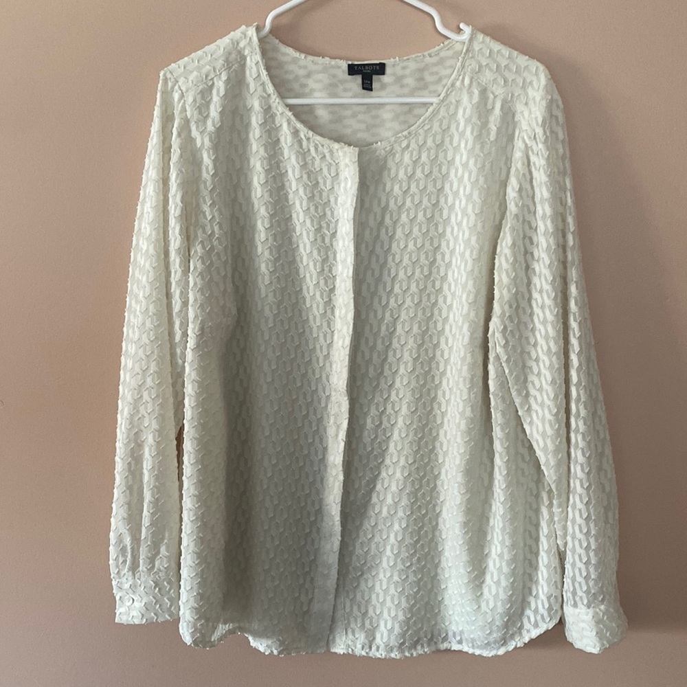 Beautiful textured Talbots Blouse